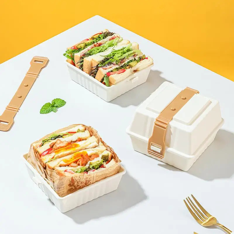 Sandwich Bento Box with Strap – Portable Lunch Container Sandwich Lunch Box Axl