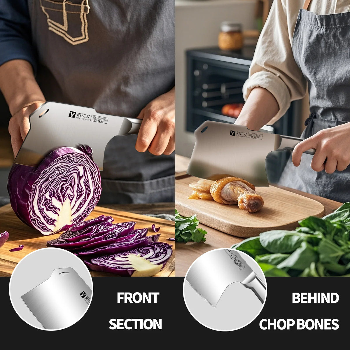 High-Hardness Stainless Steel Bone Cutting Kitchen Knife Kitchen Knife Axl