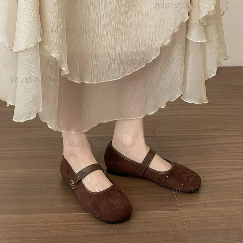 Women's Vintage Mary Jane Flats – Buckle Strap Ballet Loafers Mary Jane Flats Axl