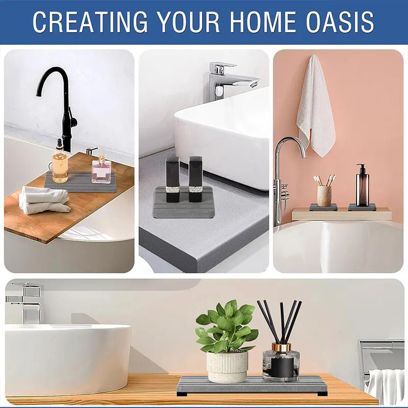 3-Pack Diatomite Sink Tray | Fast-Drying Stone Counter Mat Diatomite Counter Tray Axl
