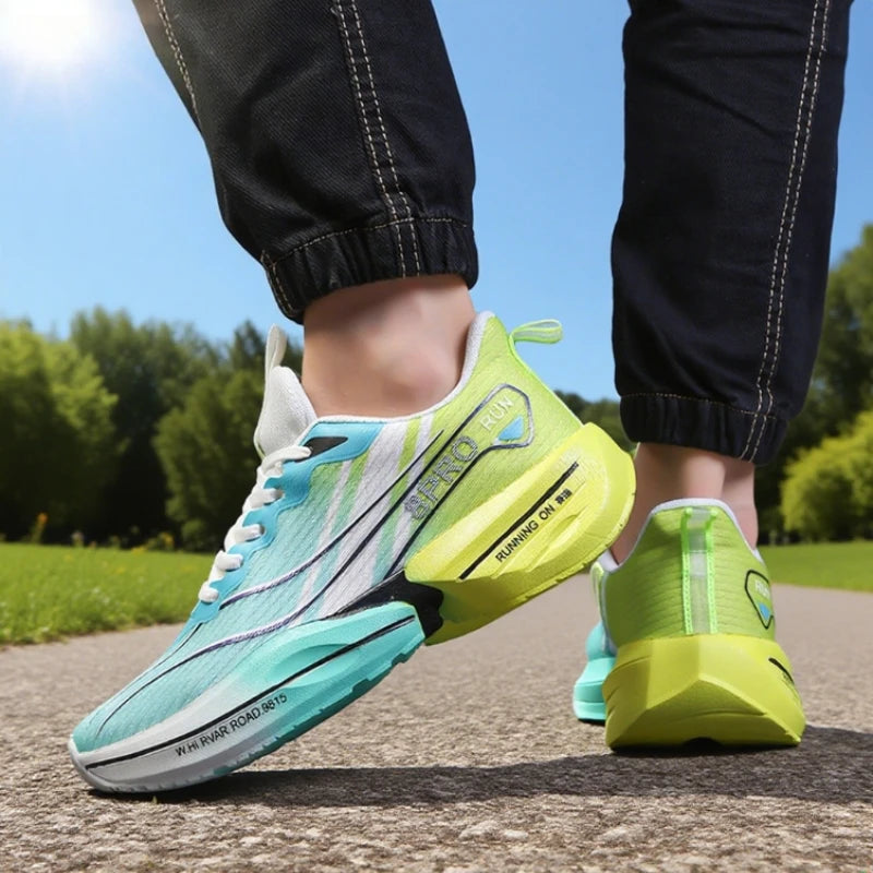 ZULIWAGN Lightweight Breathable Running Shoes – Unisex Running Shoes Axl Blue Green 43