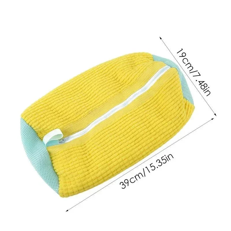 Shoe Washing Bag – Cotton Laundry Net Anti-Deformation Shoe Laundry Bag Axl 1PC Yellow