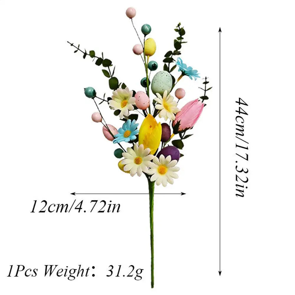 Easter Artificial Flower Picks – Colorful Egg Stem Bouquet Artificial Flower Picks Axl B