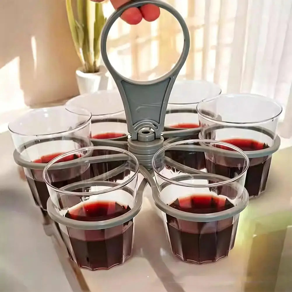 Foldable 6-Cup Rotating Drink Carrier Tray | Party Cup Holder Drink Carrier Tray Axl
