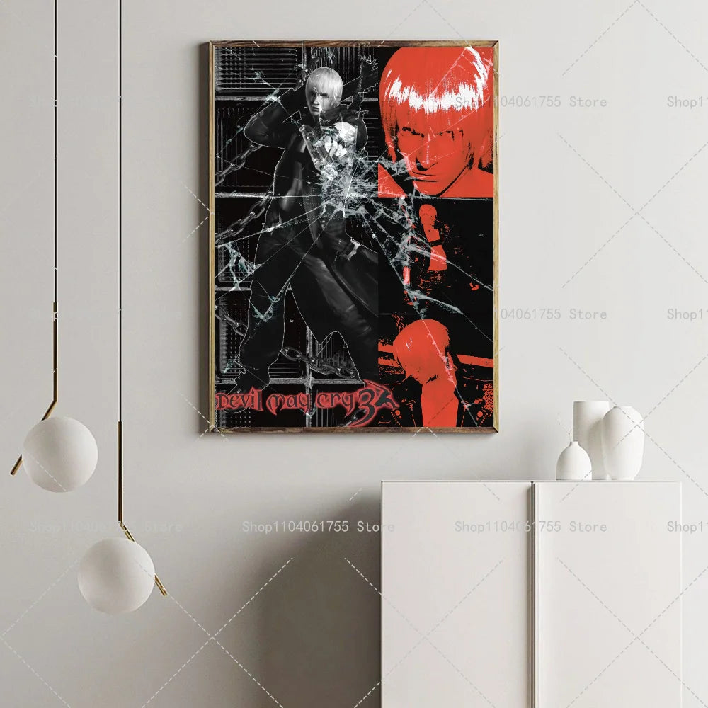 Devil May Cry Game Poster – Self-Adhesive Waterproof Wall Sticker Wall Art Poster Axl