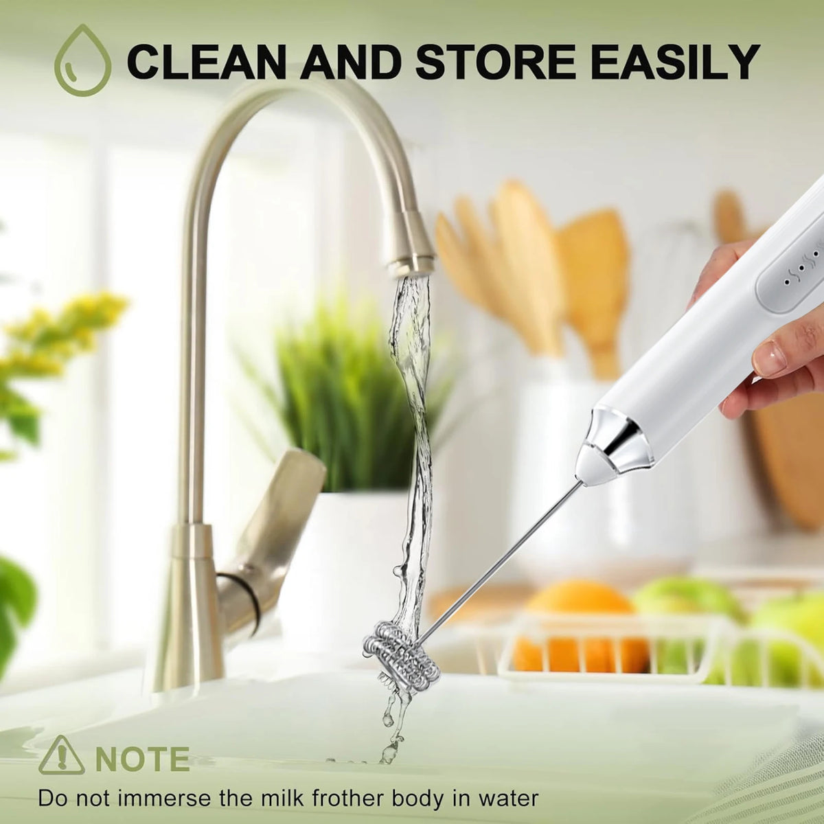 Rechargeable Handheld Milk Frother 3-Speed with Stand Milk Frother Axl