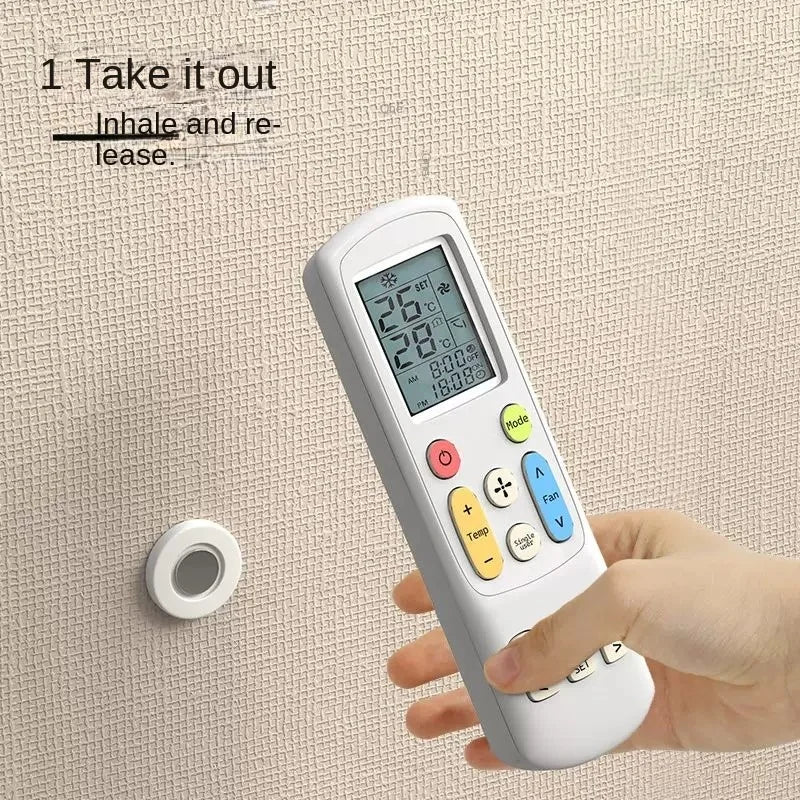 3-Pack No-Drill Magnetic Remote Holder – Wall Mount, White Remote Control Holder Axl