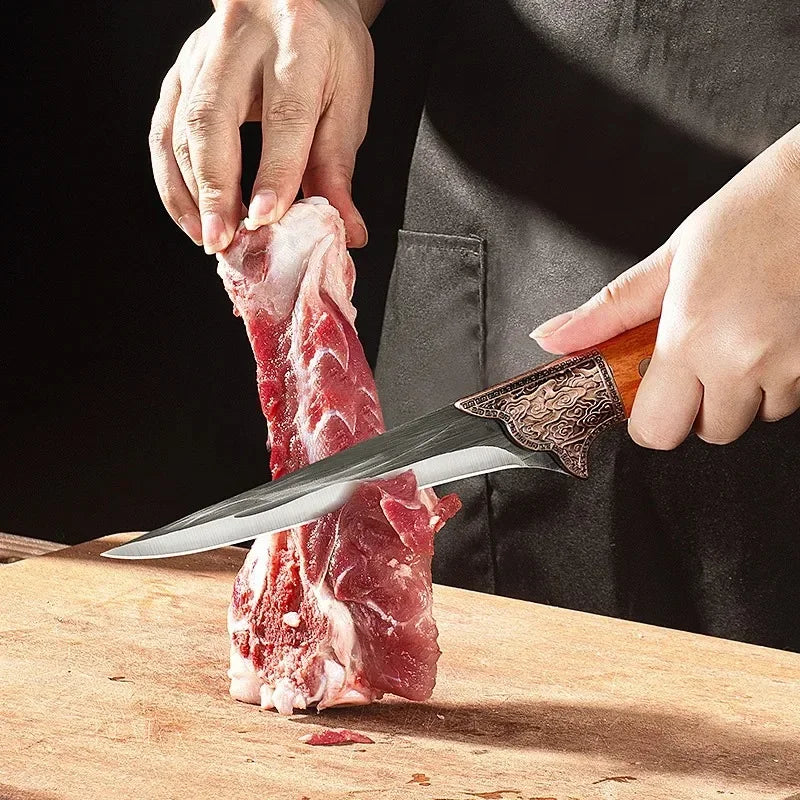 Stainless Steel Boning Knife – BBQ & Kitchen Meat Knife Boning Knife Axl