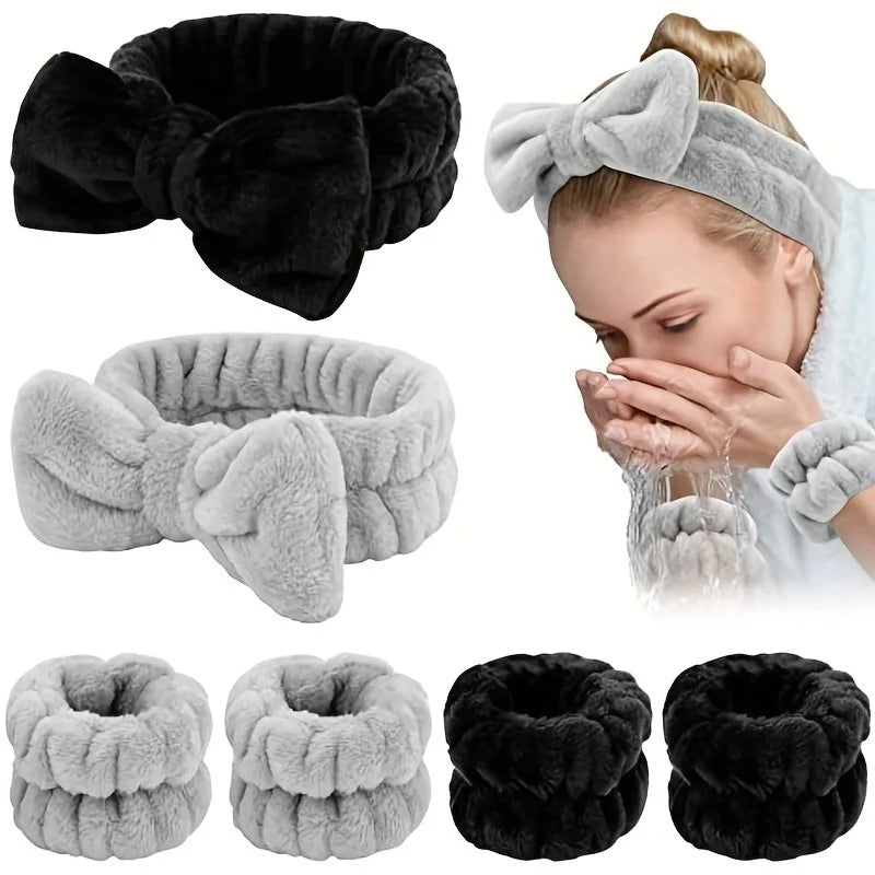 Butterfly Headband & Wristband Set – Plush Flannel Beauty Accessories Beauty Headband Set Axl