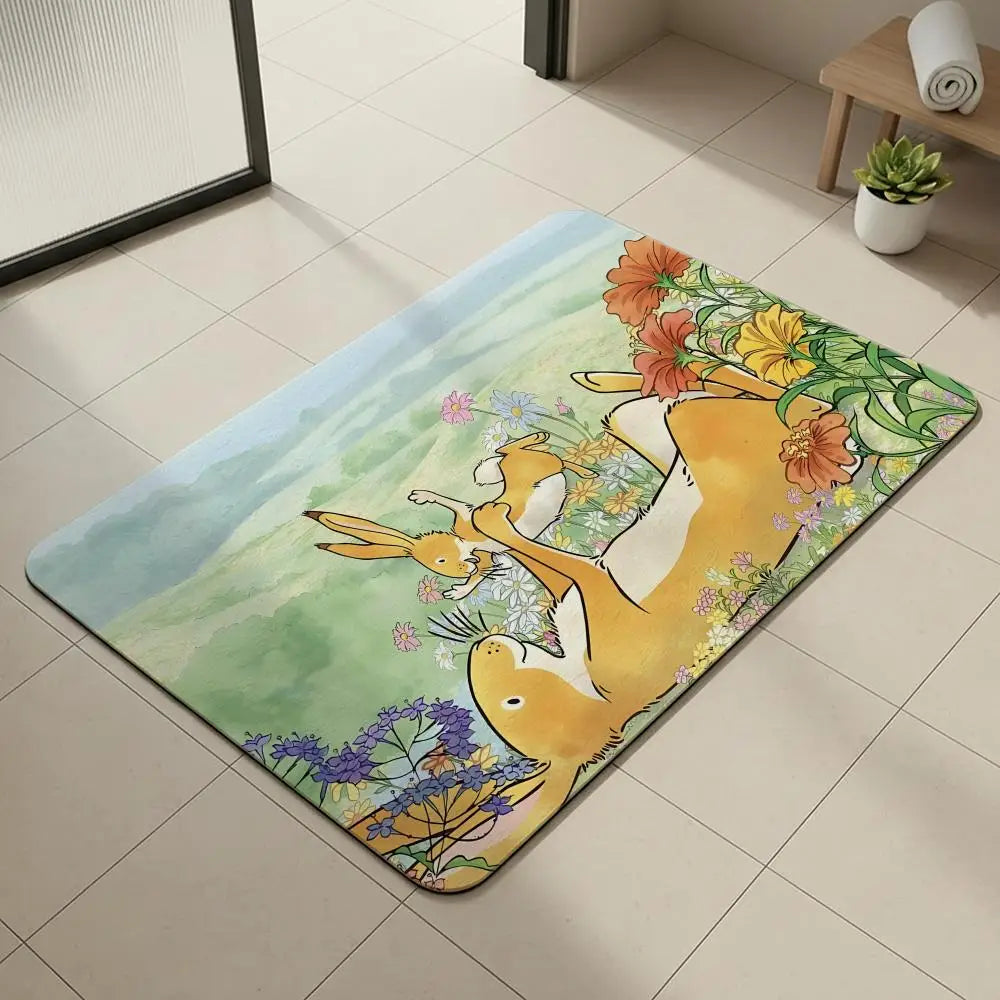 Peter Rabbit Diatomite Bath Mat – Quick Dry & Non-Slip Diatomite Bath Mat Axl White3 50x80cm