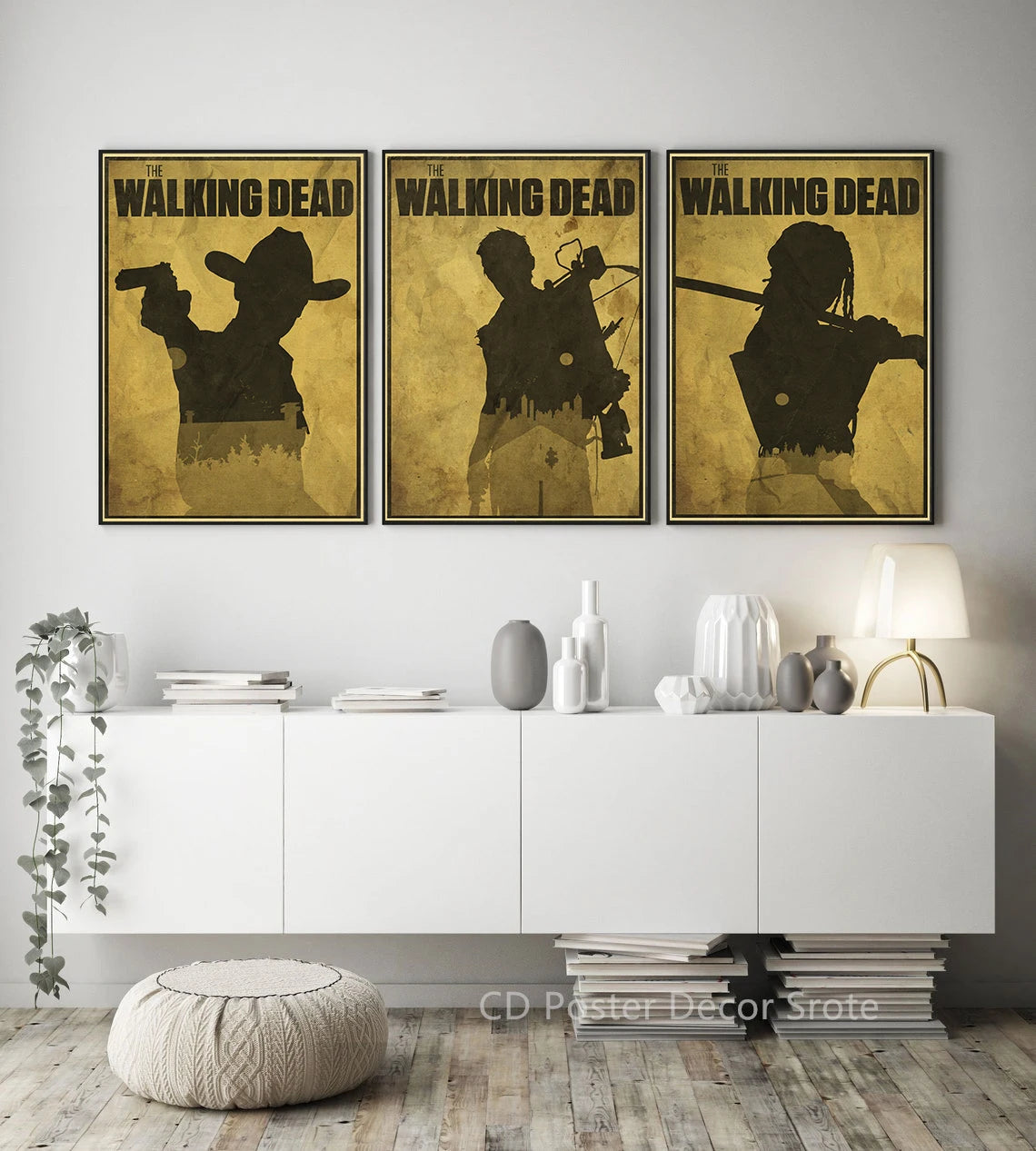 Walking Dead Retro Vintage Poster | Wall Art Print A3/A4 Wall Art Poster Axl