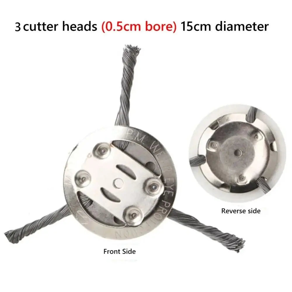 6-Inch Steel Wire Wheel Brush Head – Universal Grass Trimmer Trimmer Head Brush Axl 3 head
