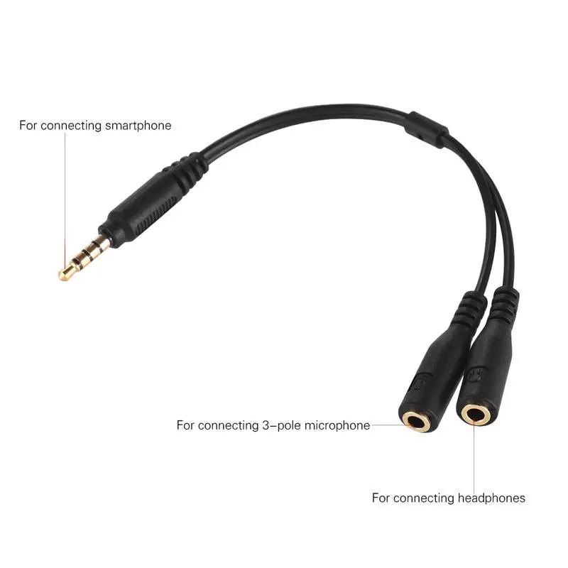 3.5mm Mic Adapter Cable – 3-Pole to 4-Pole TRS Converter Microphone Adapter Cable Axl 1pc
