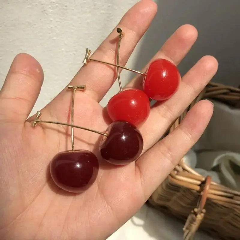 Red Cherry Drop Earrings – Cute Fruit Stud Women's Jewelry Fashion Drop Earrings Axl