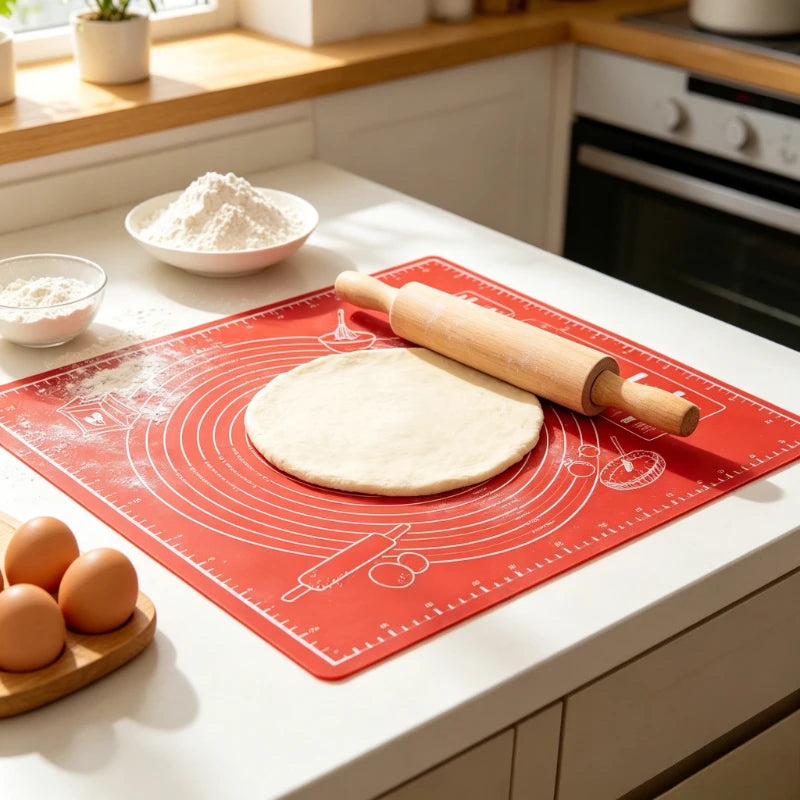Non-Stick Silicone Baking Mat for Pizza & Cakes | Red Silicone Baking Mat Axl