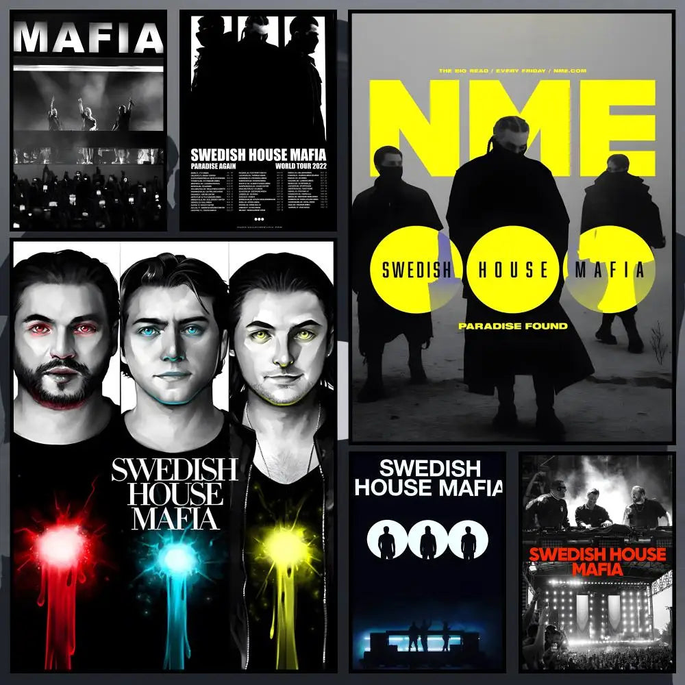 Swedish House Mafia Waterproof PVC Wall Poster – Peel & Stick HD Wall Art Poster Axl