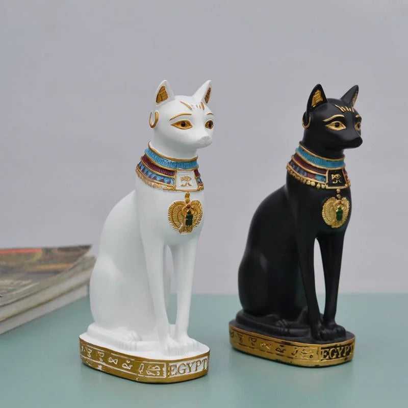 Egyptian Cat Goddess Figurine | Vintage Resin Statue Ornament Decorative Figurine Axl