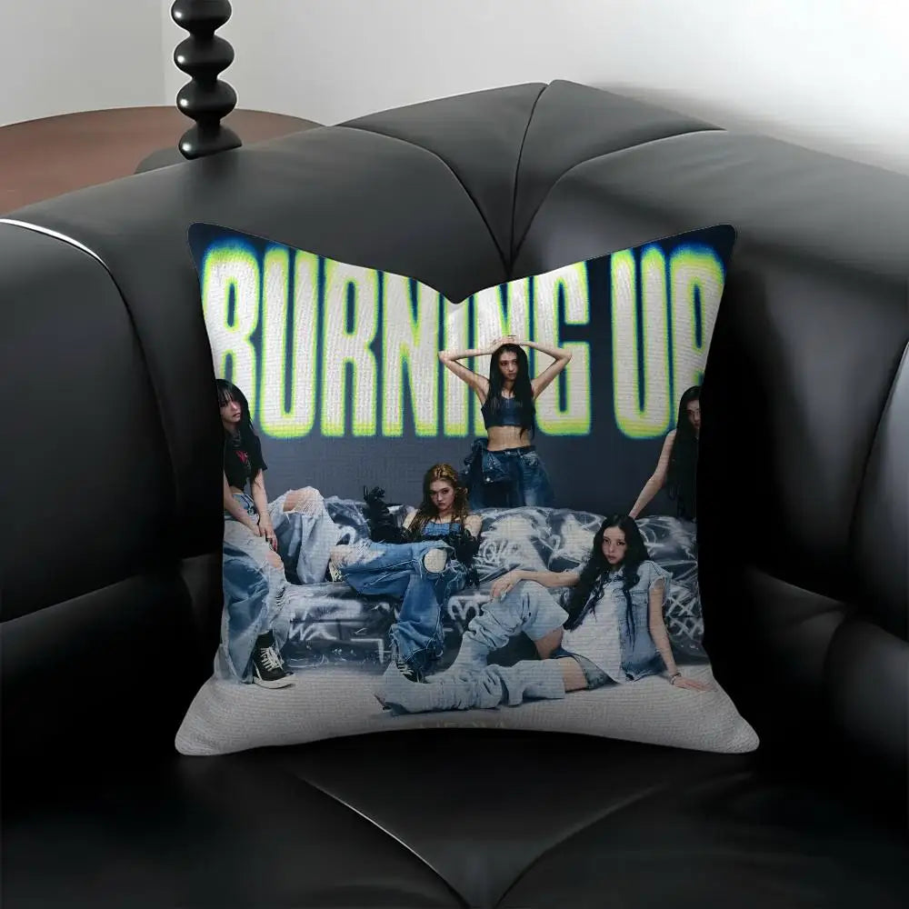 Kpop M-Meovv Linen Cushion Cover | Sofa & Bedroom Decor Decorative Cushion Cover Axl