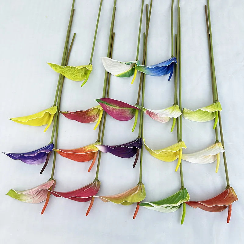 8-Piece Real Touch Anthurium Artificial Stems 73cm | Floral Décor Artificial Flower Stems Axl