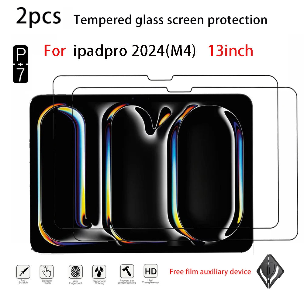 2-Pack Tempered Glass Screen Protector for iPad Pro 13 & 11 Tablet Screen Protector Axl for pro13 M4(2024)