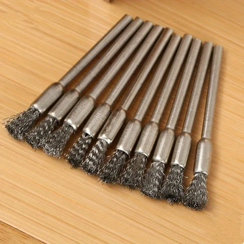 10 Pcs Steel Wire Brush Set – Rotary Tool Polishing Kit Rotary Tool Brush Set Axl
