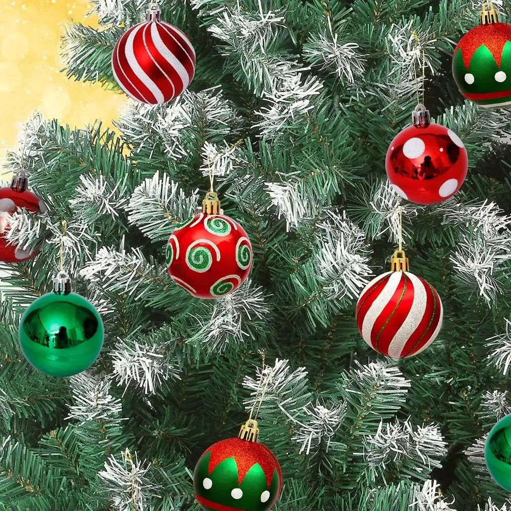 30 Multicolor Christmas Ball Ornaments – 6cm Tree Baubles Set Christmas Tree Ornaments Axl