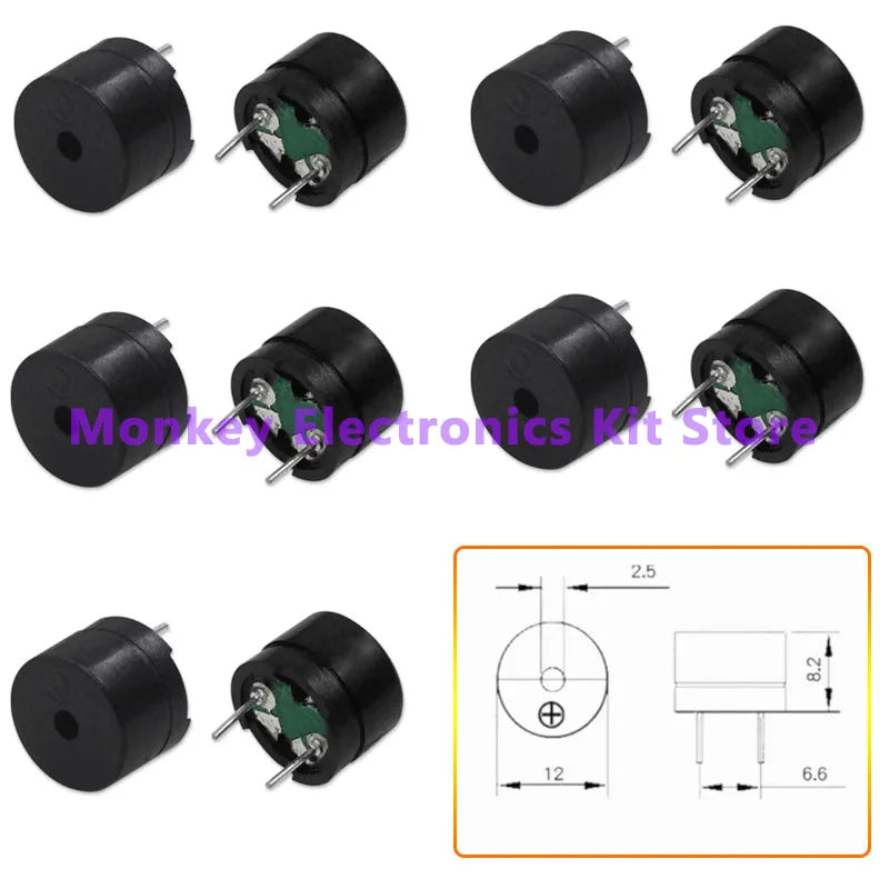 5V Active & Passive Buzzer 12×9.5mm – 10/20 Pack for Arduino Electronic Buzzer Module Axl 10PCS Passive Buzzer