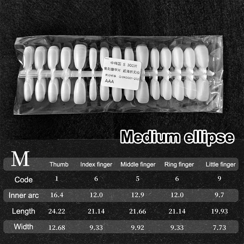 300 Pcs Matte & Clear False Nail Tips – Gel Extension DIY Kit False Nail Tips Axl A27