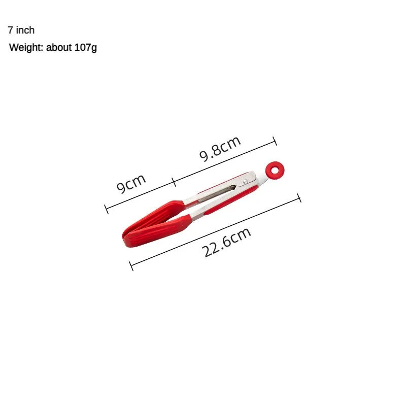 Stainless Steel Silicone BBQ Tongs – Non-Slip & Heat Resistant Kitchen Tongs Axl 7Inch
