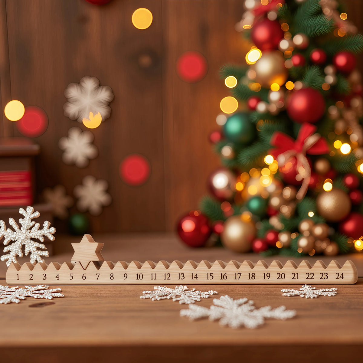 Wooden Christmas Countdown Advent Calendar – Star Design Advent Calendar Axl