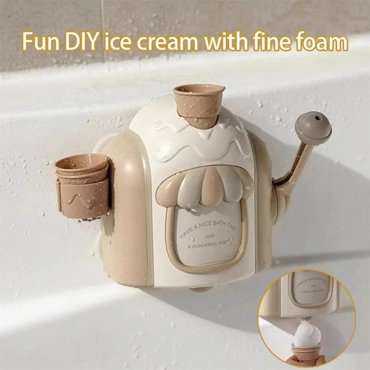 Ice Cream Bubble Bath Toy – Kids Foam Maker for Toddlers Kids Bath Toy Axl