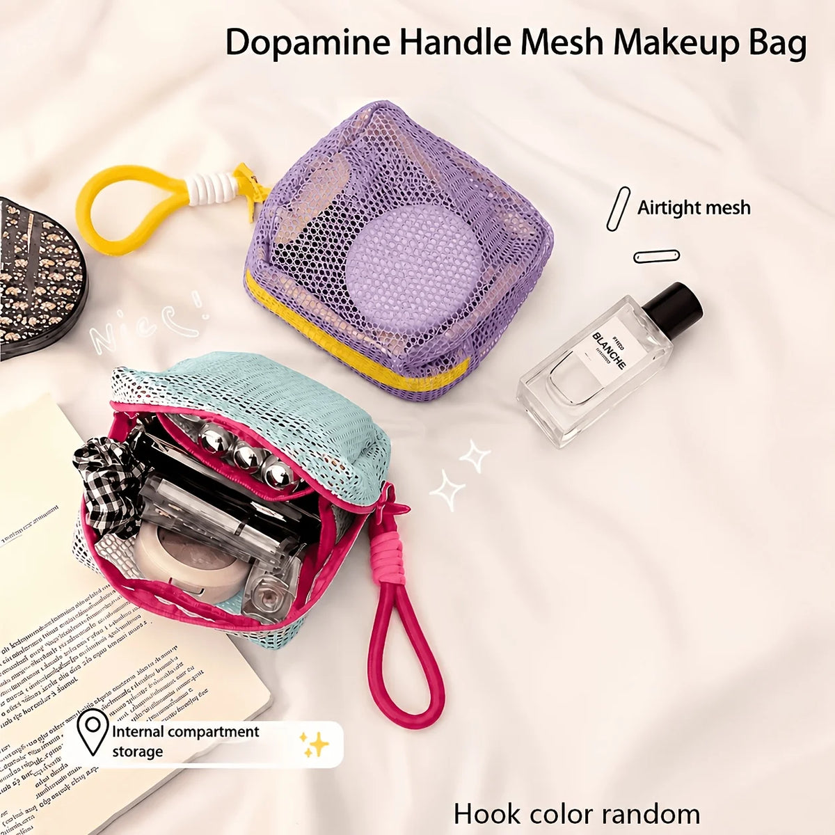 2-Pack Mesh Cosmetic Bags – Transparent Toiletry Organizer Cosmetic Organizer Bag Axl