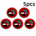5-Pack No Smoking Sign Stickers – Round Self-Adhesive Decals Warning Sign Sticker Axl 5pcs