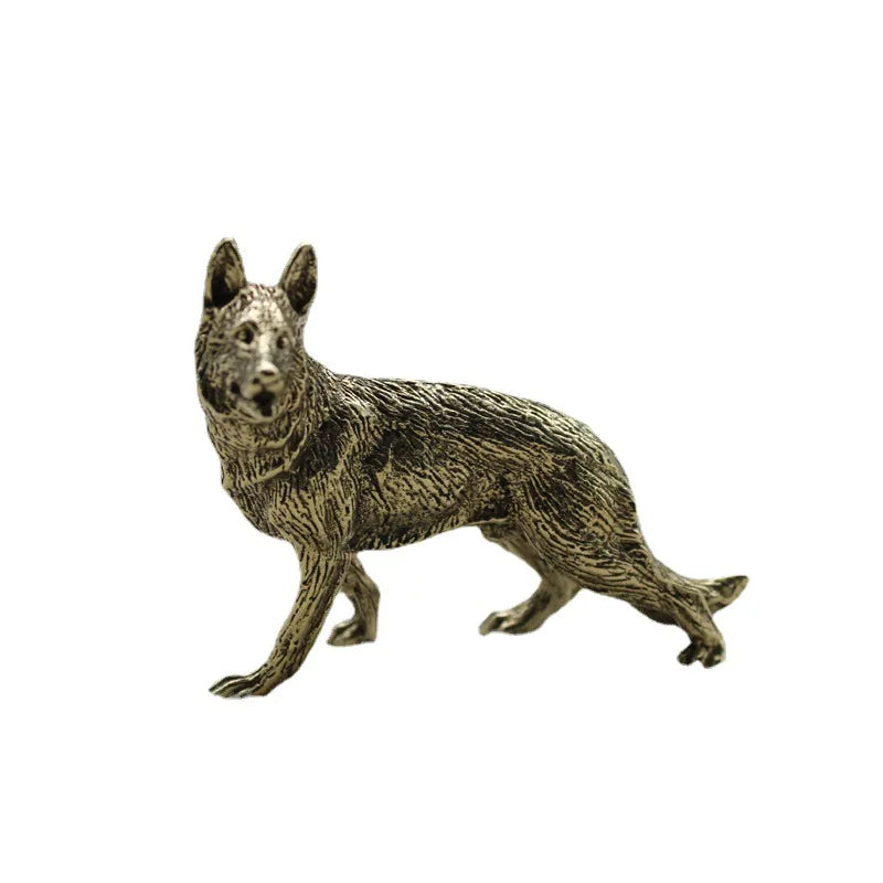 Vintage Brass German Shepherd Dog Statue Miniature Figurine Brass Animal Figurine Axl Right style