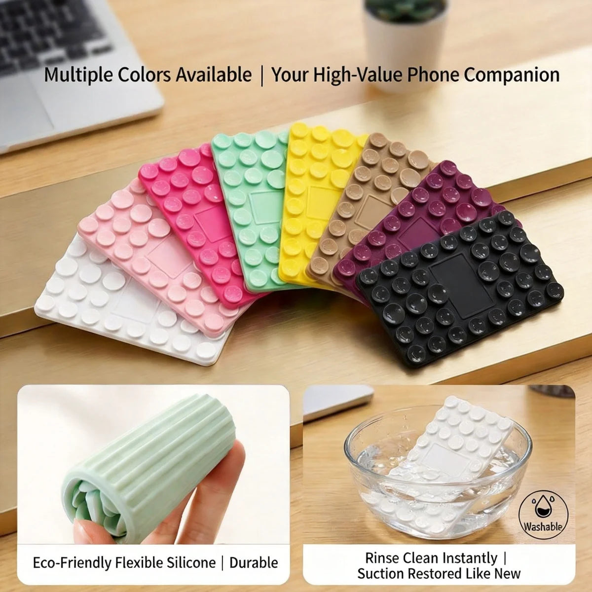 Silicone Suction Cup Phone Stand – Foldable Multi-Angle Holder Phone Stand Holder Axl