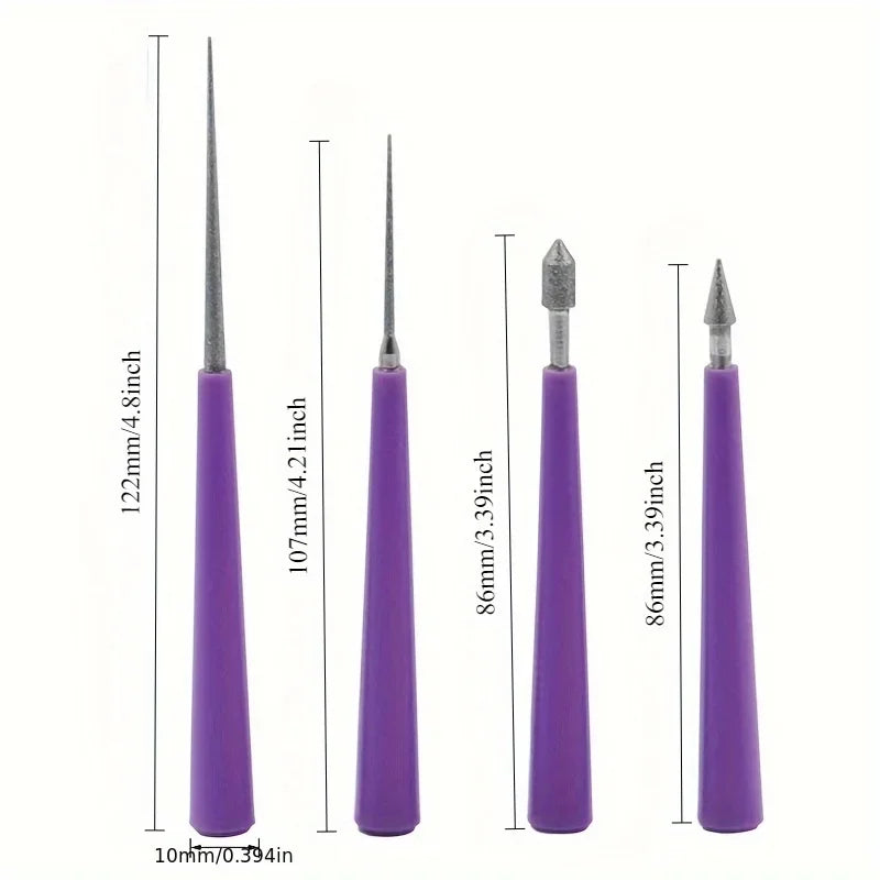 4-Piece Diamond Tip Bead Reamer Set – Jewelry Hole Enlarger Tool Bead Reamer Set Axl
