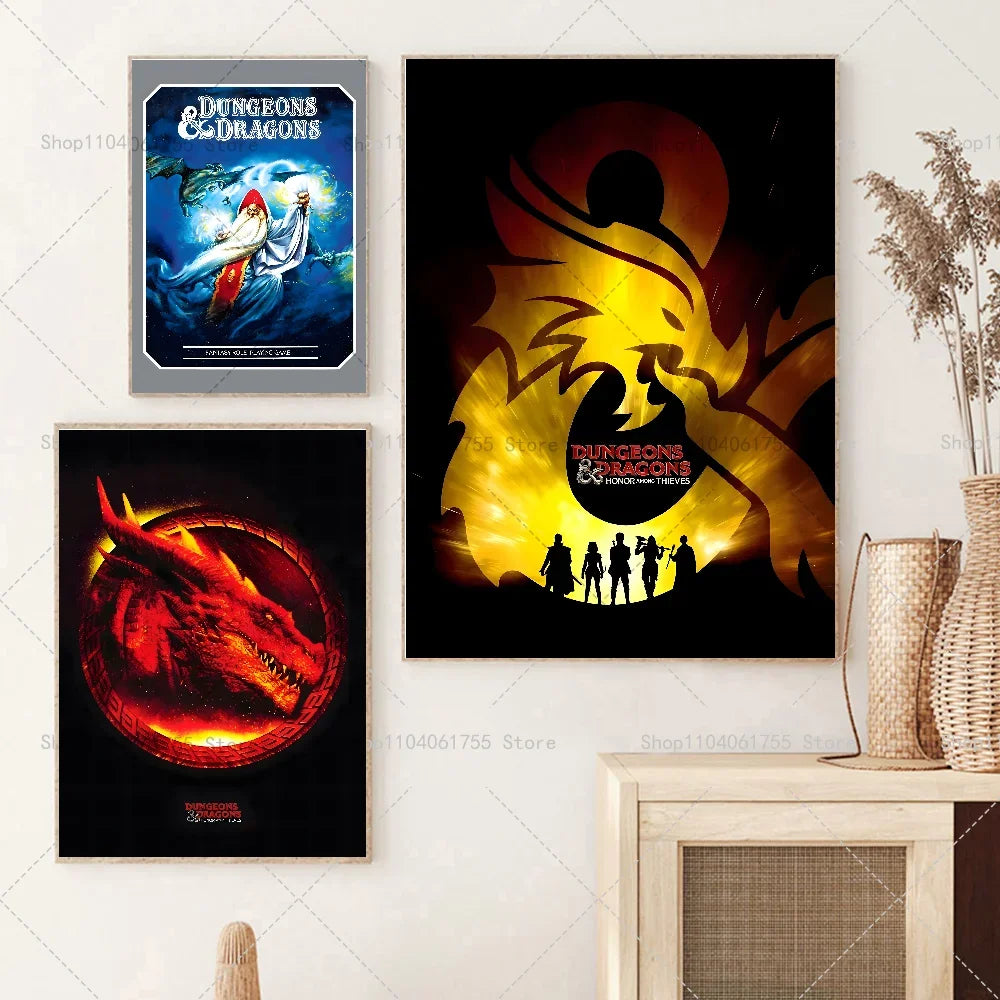 Dungeons & Dragons Wall Poster – Self-Adhesive Waterproof Sticker Wall Art Poster Axl