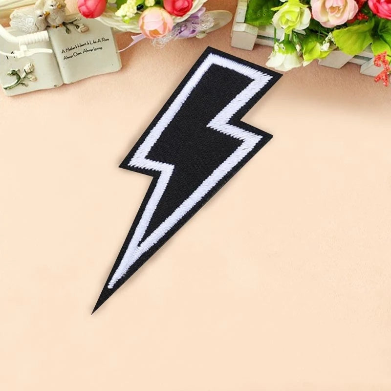 2-Pack Lightning Bolt Embroidered Iron-On Patches – Punk Style Iron-On Patch Axl Default Title