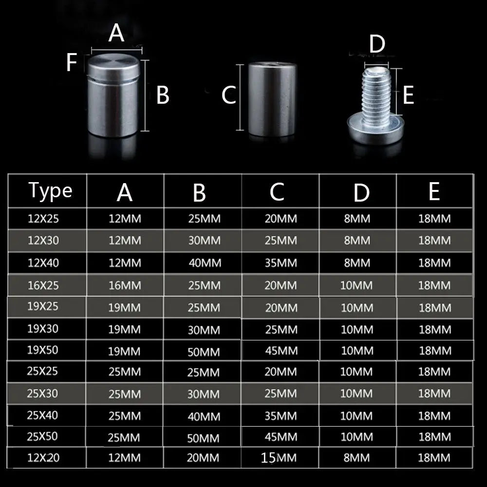 Stainless Steel Standoff Screws – Glass & Billboard Fasteners Standoff Fasteners Axl