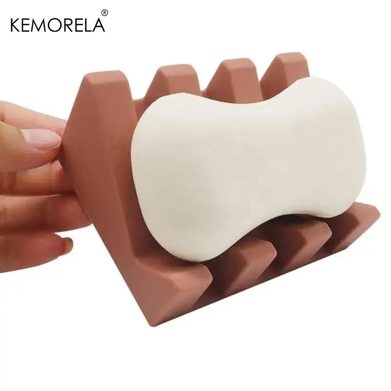 KEMORELA 2-Pack Silicone Self-Draining Soap Dish Tray Set Soap Dish Tray Axl