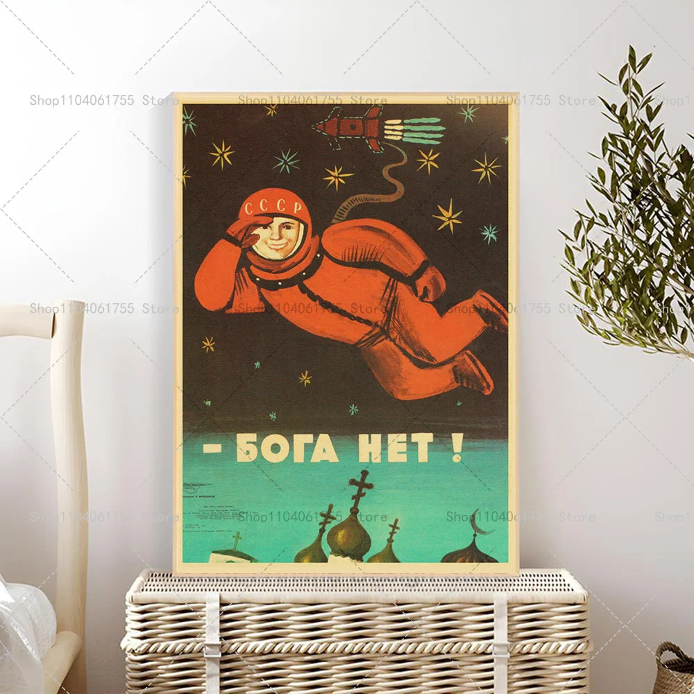 Soviet USSR CCCP Vintage Poster – Self-Adhesive Wall Sticker Art Wall Art Sticker Axl z1 10x15cm No Frame