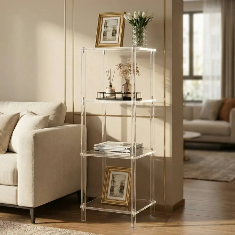 Acrylic Multi-Tier Transparent Storage Rack & Organizer Shelf Acrylic Storage Rack Axl