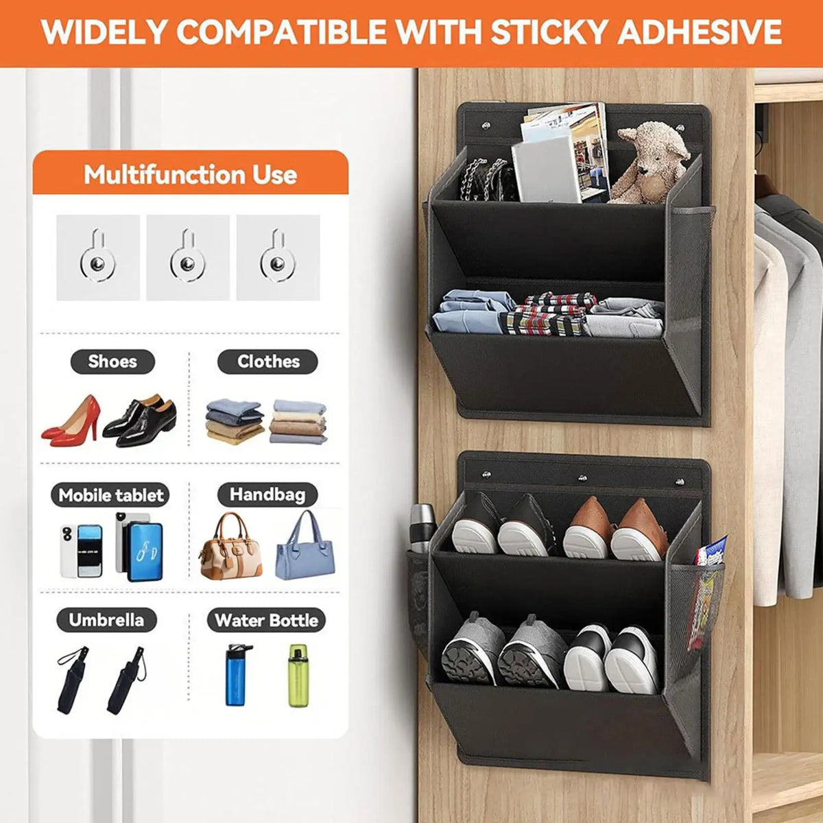 Adhesive Wall Shoe Rack – Space-Saving Organizer for RV & Home Wall Shoe Organizer Axl