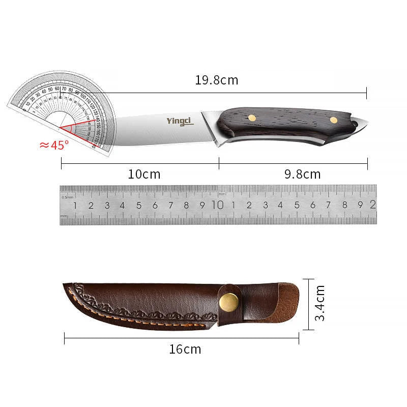 Forged Kitchen Knife – 4Cr13 Steel & Wood Handle + Sheath Kitchen Knife Axl