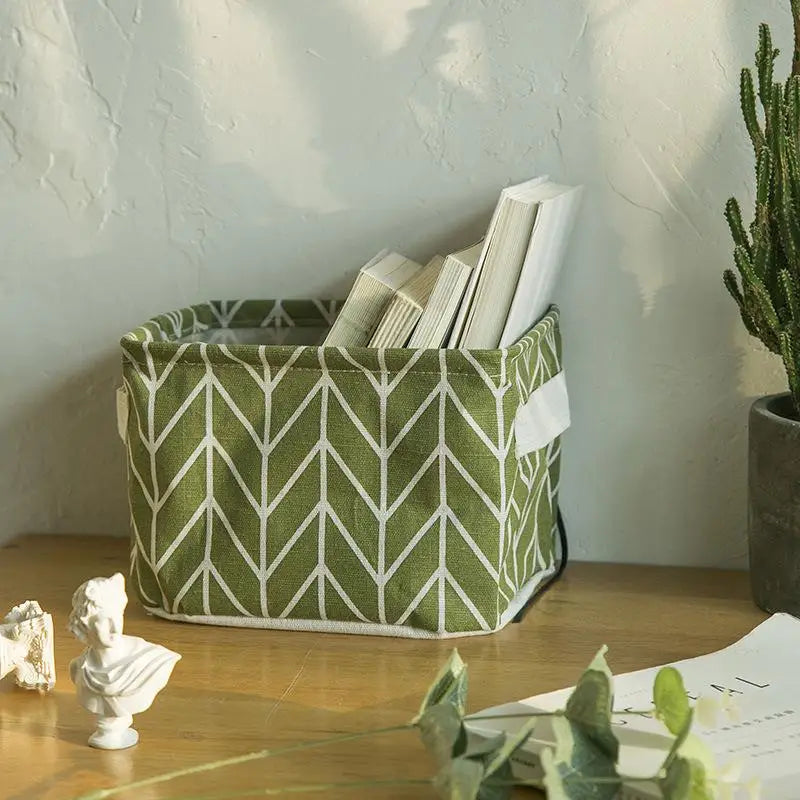 Cotton Linen Waterproof Storage Basket – Desktop Organizer Storage Basket Axl