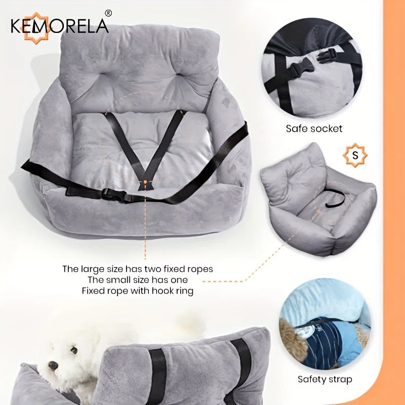 KEMORELA Car Seat Pet Carrier for Cats & Small Dogs – Gray Pet Car Seat Carrier Axl