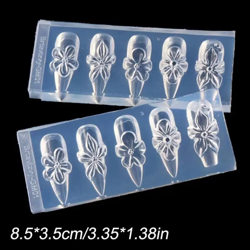 3D Flower Silicone Nail Art Mold – Lily & Hibiscus Resin Stencil Nail Art Mold Axl