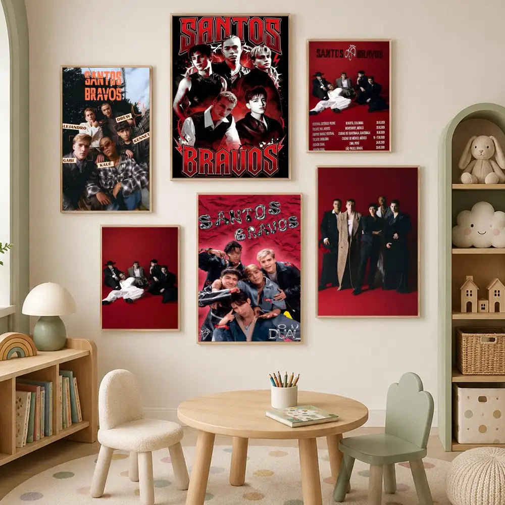 Santos Bravos Band HD PVC Self-Stick Wall Art Poster Wall Art Poster Axl