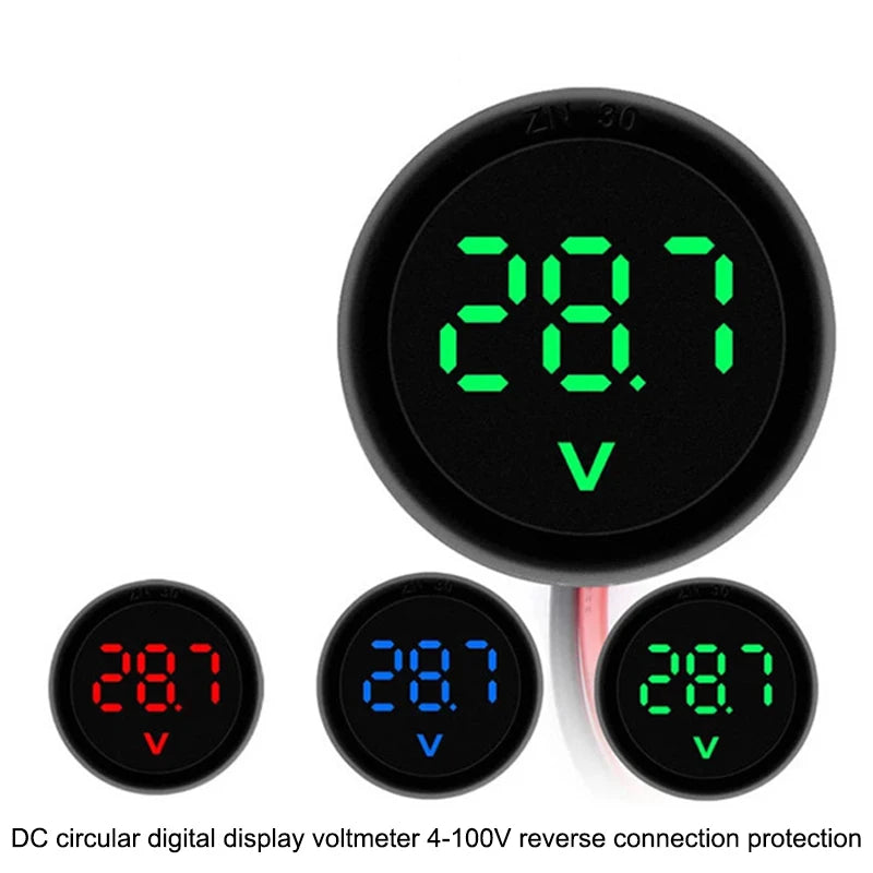 Waterproof DC 4-100V LED Digital Voltmeter – Vehicle Battery Monitor Digital Voltmeter Gauge Axl