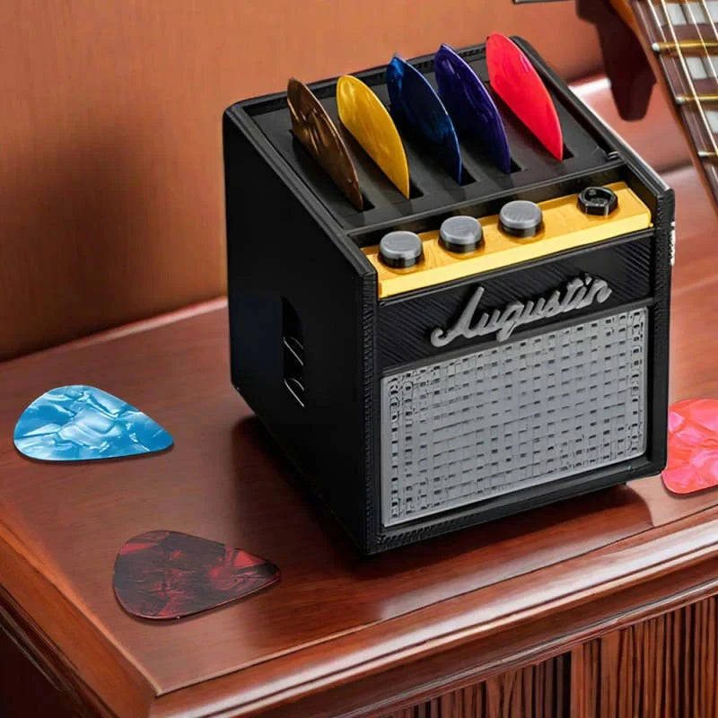 3D Printed Guitar Pick Holder Box with Drawer – Amp Design Guitar Pick Organizer Axl